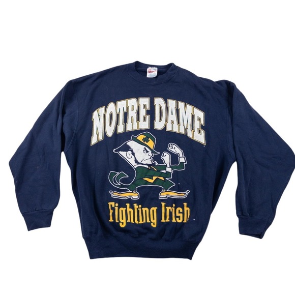 Hanes Other - Vintage Notre Dame Sweatshirt Mens XXL Navy 90s Fighting Irish Graphic Pullover